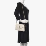 Saint Laurent Cassandre Envelope Chain Wallet White 24cm 377828BOW019207 - Image 8