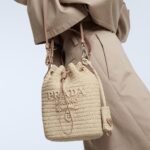 Prada Crochet Bucket Bag Beige 24cm 1BE068 2M2T F0018 V OUO - Image 8