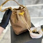 Prada Satin Mini Bag With Crystals Platinum 20Cm - Image 4