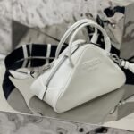 Prada Triangle Leather Bag White 25Cm - Image 4