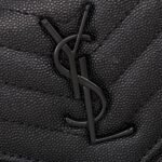 Saint Laurent Cassandre Envelope Chain Wallet Black Metal 20Cm - Image 4