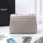 Saint Laurent Loulou Small Grey Nickel 25cm - Image 4