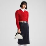 Prada Triangle Leather Bag White 25Cm - Image 5