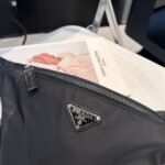 Prada Re Nylon And Saffiano Leather Belt Bag Black 31cm - Image 8