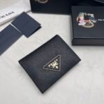 Prada Small Saffiano Leather Wallet Black 10cm 1MV021 QHH F0002 - Image 2
