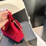 Chanel Clutch With Chain Red Velvet 19cm - Image 6