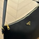 Prada Aimée Large Leather Shoulder Bag Black 39cm 1BC228 2CYS F0002 V LVM - Image 5