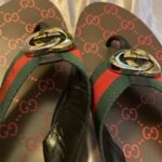 Gucci GG Thong Web Sandal Black And Red 612138 H9020 8476 - Image 2