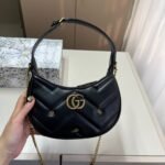 Gucci GG Marmont Half Moon Mini Bag Black 23cm - Image 2
