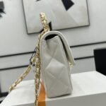 Chanel Small Flap Bag With Top Handle White 21cm AS4023 B10719 10601 - Image 6