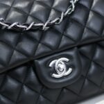 Chanel Classic Double Flap Bag Black Leather 30cm - Image 6