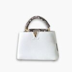 Louis Vuitton Capucines BB White And Python Trim 27cm