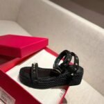 Valentino Rockstud Flatform Sandal Black 2W2S0GI3BAE0NO - Image 4