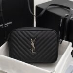 Saint Laurent Lou Camera Bag Silver Metal Black 23Cm - Image 2