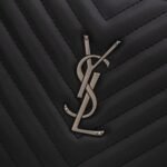 Saint Laurent Lou Camera Bag Silver Metal Black 23Cm - Image 3