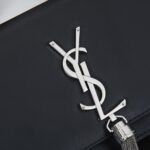 Saint Laurent Kate Small In Grain De Poudre Mirror Effect Black 20Cm - Image 5