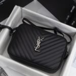 Saint Laurent Lou Camera Bag Silver Metal Black 23Cm - Image 6