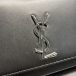 Saint Laurent Kate Medium In Grain De Poudre Mirror Effect Black 24cm - Image 5