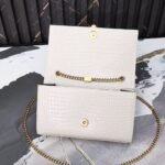 Saint Laurent Kate Medium Tassel In Crocodile White 24cm - Image 6