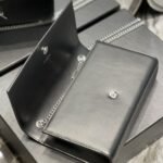 Saint Laurent Kate Medium In Grain De Poudre Mirror Effect Black 24cm - Image 6