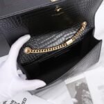 Saint Laurent Kate Medium Tassel In Crocodile Black 24cm - Image 8