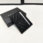 Saint Laurent Matelassé Card Case Black Logo 9cm - Image 3