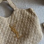 Saint Laurent Raffia Maxi Tote Bag Beige 40Cm - Image 3