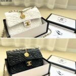 Chanel Flap Bag with Camellia Flower Chain Black 26cm - Image 4