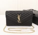 Saint Laurent Cassandre Envelope Chain Wallet Black 22cm 377828 BOW01 1000 - Image 5