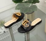 Gucci Princetown GG Slippers Leather Black - Image 4