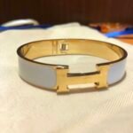 Hermes Clic Clac H Bracelet Gold In Light BlueH - Image 3