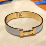 Hermes Clic Clac H Bracelet Gold In Light BlueH - Image 2