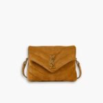 Saint Laurent Loulou Small Shoulder Bag In Suede Brown 22Cm