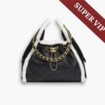 Super Vip 1:1 - Chanel 25 Small Handbag Gold Tone Metal Black And White 30Cm AS5293 B22309 U4139