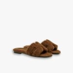 Hermes Oran Teddy Bear Slipper Sandals Cognac