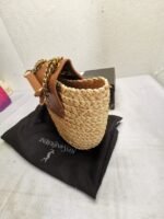 Saint Laurent Mini Manon In Raffia And Aged Vegetable Tanned Leather Naturel 23cm 774269GAAED9051 - Image 4